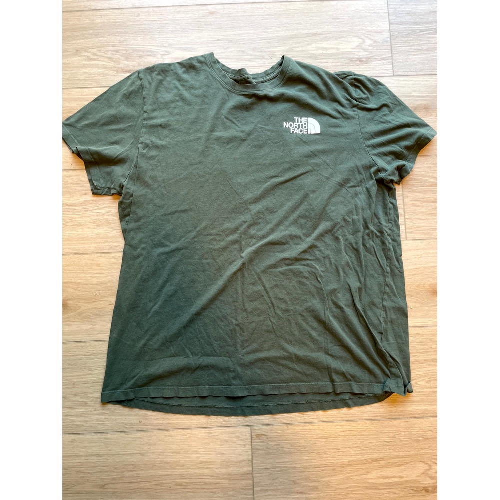 The North Face Mens XXL Red Box Logo T-Shirt Olive Green Short Sleeve Tee